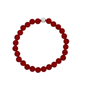 Carnelian Journey Bracelet with silver bead.