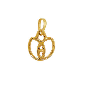 14K yellow gold lotus pendant