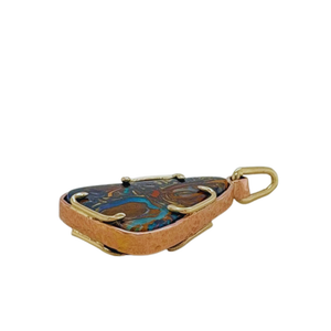 14k yellow and rose gold Australian Boulder Opal pendant.