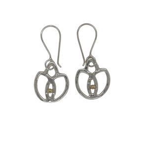 Sterling silver & 14k yellow gold Lotus Earrings.