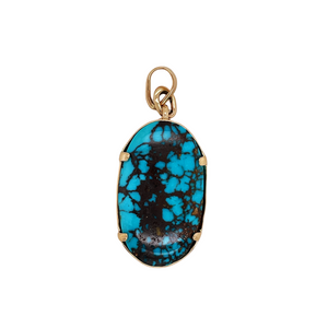 14K turquoise pendant.