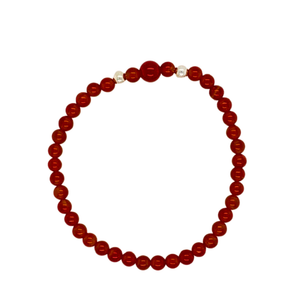 Small Carnelian Journey Bracelet with silver beads.