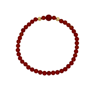 Small Carnelian Journey Bracelet with gold fill beads.
