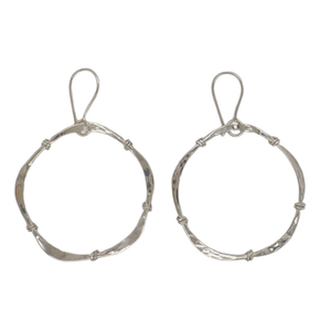 Sterling silver 1.5" Twist Hoops with wraps.