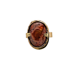 14K yellow gold Mexican Opal Ring.