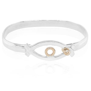 Sterling silver and 14kt gold Love Eye bracelet