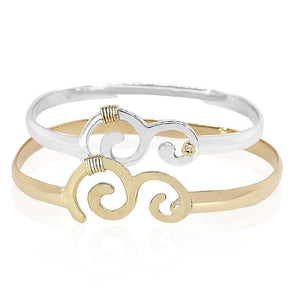 Multi sterling silver and 14kt gold Wave bracelets