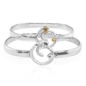 Multi sterling silver and 14kt gold Karma bracelet