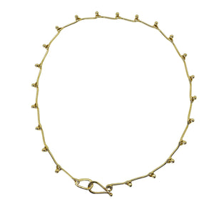 Ball link necklace in 14 kt gold.