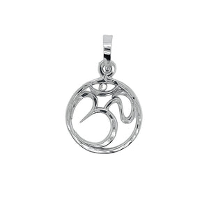 Om Pendant in sterling silver.