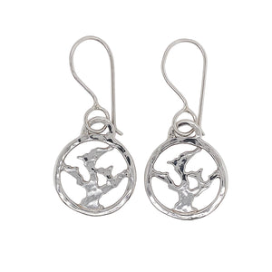 Coral reef earrings in sterling silver.
