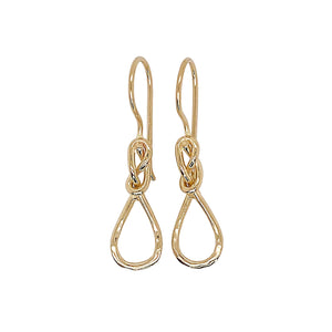Infinity knot earrings in 14k Gold.