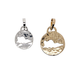 St. croix pendant in sterling silver and gold.