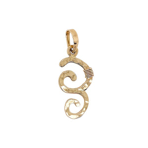 Wave pendant in gold.