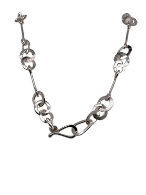 Large link necklace in sterling silver.