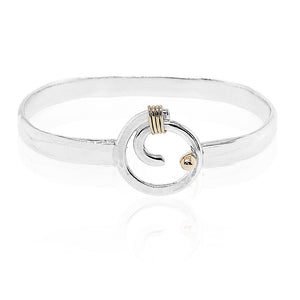 Sterling silver and 14kt gold Karma bracelet
