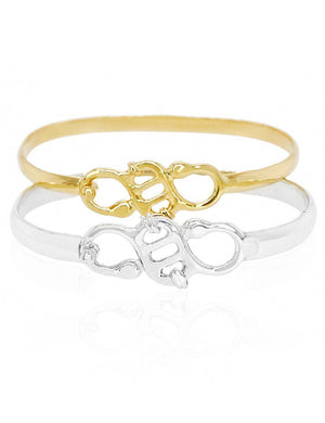 Multi Helix bracelet sterling silver and 14k gold