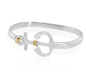 Sterling silver & gold 5mm Anchor Bracelet