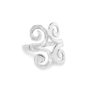 Strength Adinkra ring in sterling silver