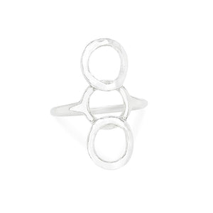 Hammered finish Umoja ring in sterling silver