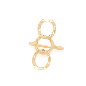Hammered finish Umoja ring in 14K yellow gold