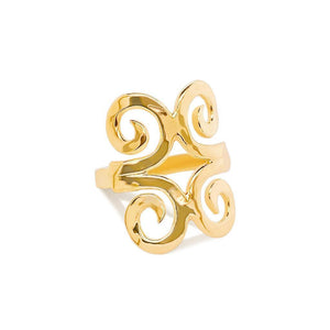 Strength Adinkra ring in 14k yellow gold