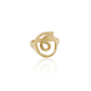 Tibetan symbol gratitude ring in 14k gold
