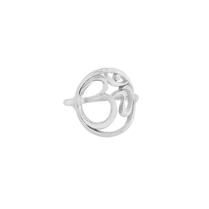 Om ring in sterling silver