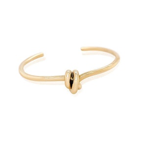 Double love knot cuff bracelet in 14k gold
