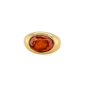 14K yellow gold Mexican opal signet ring.
