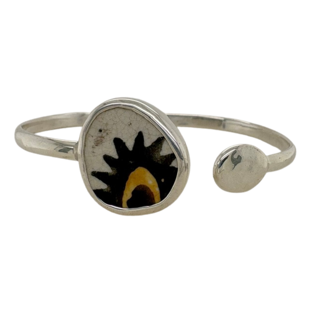 Sterling silver black and yellow Chaney cuff.