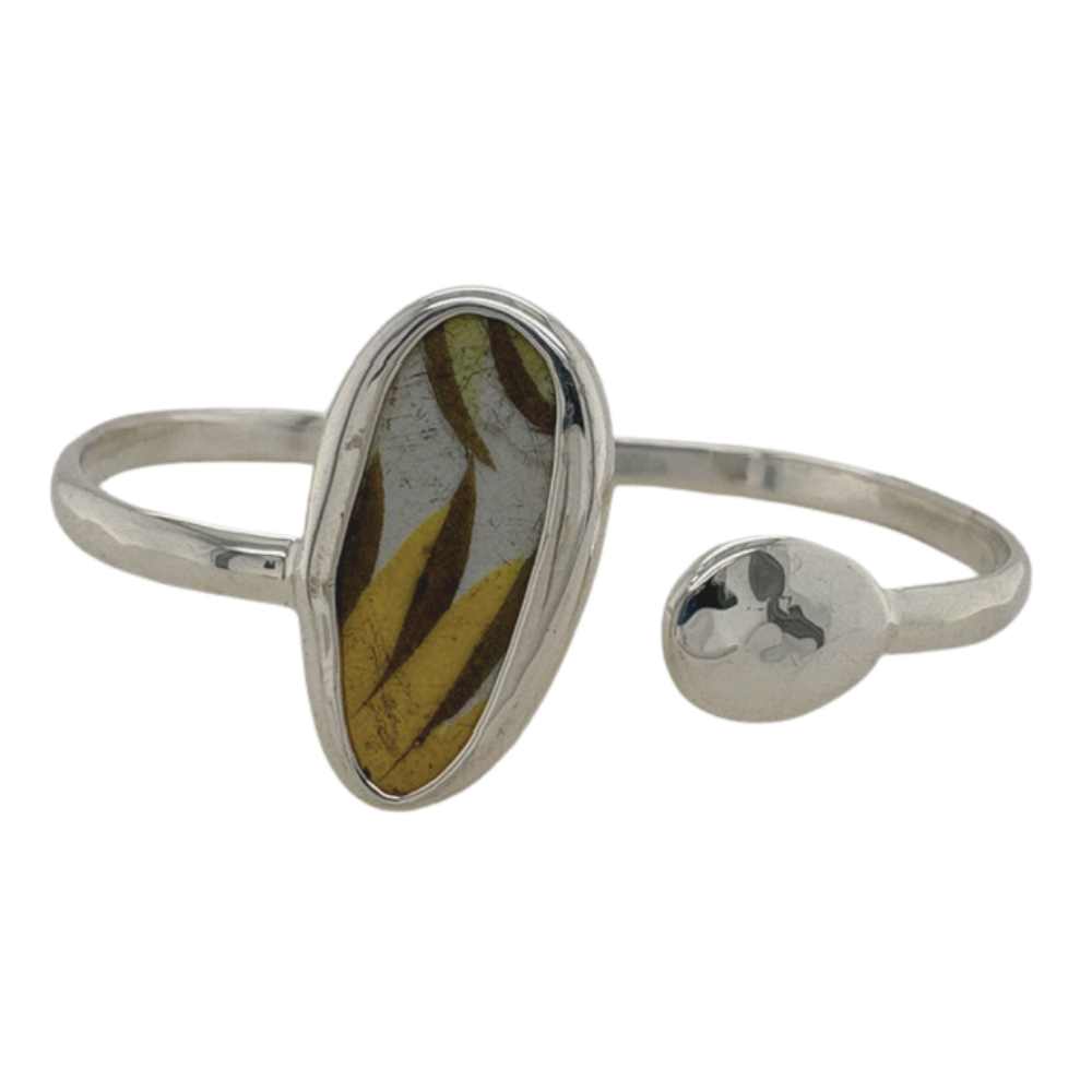 Sterling silver brown and yellow Chaney cuff