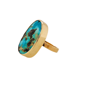 Persian Turquoise ring set in 14K yellow.