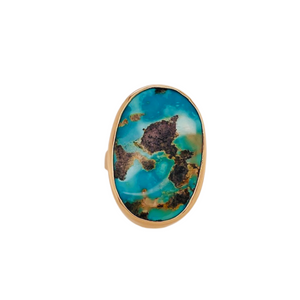 Persian Turquoise ring set in 14K yellow.