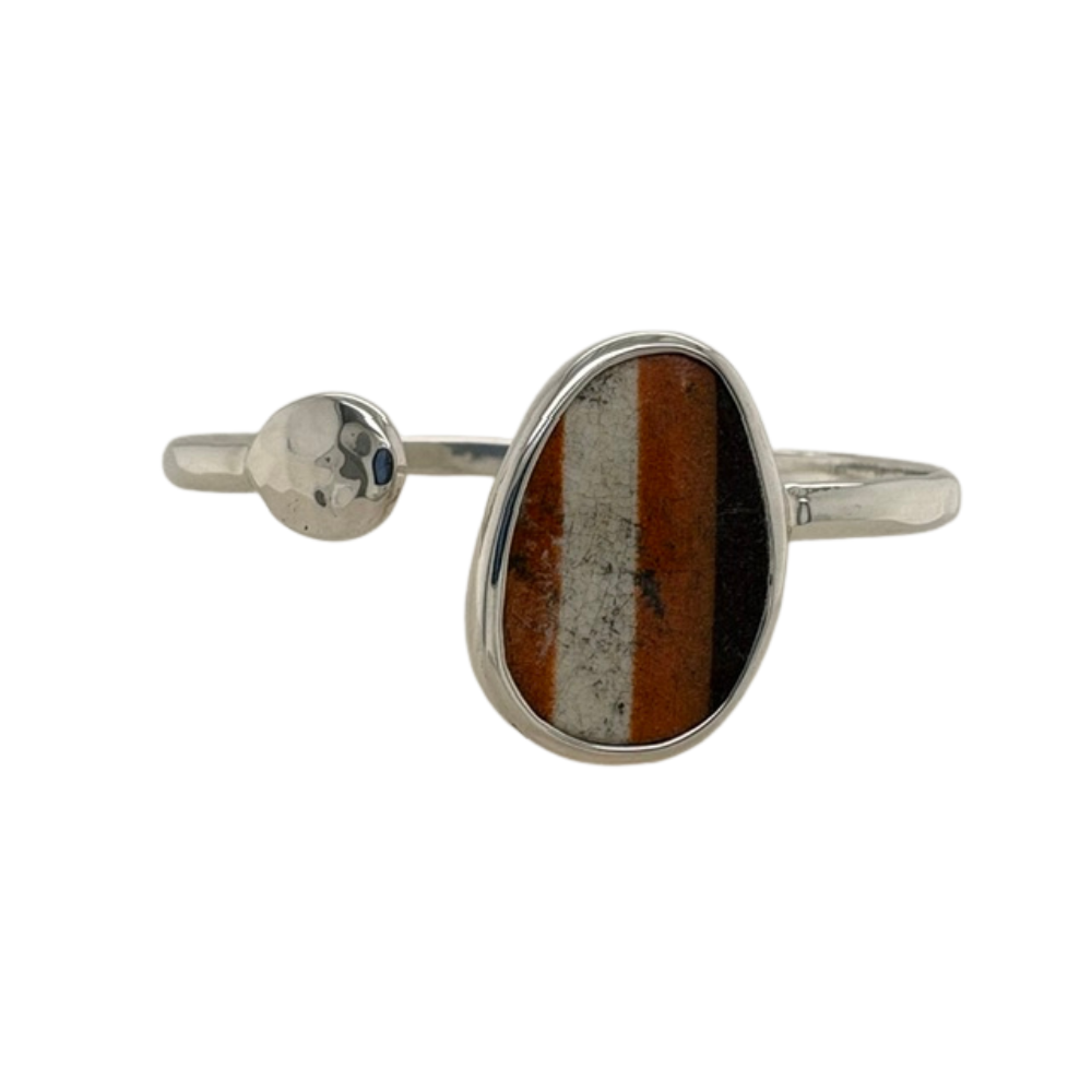 Silver brown and white Chaney cuff.