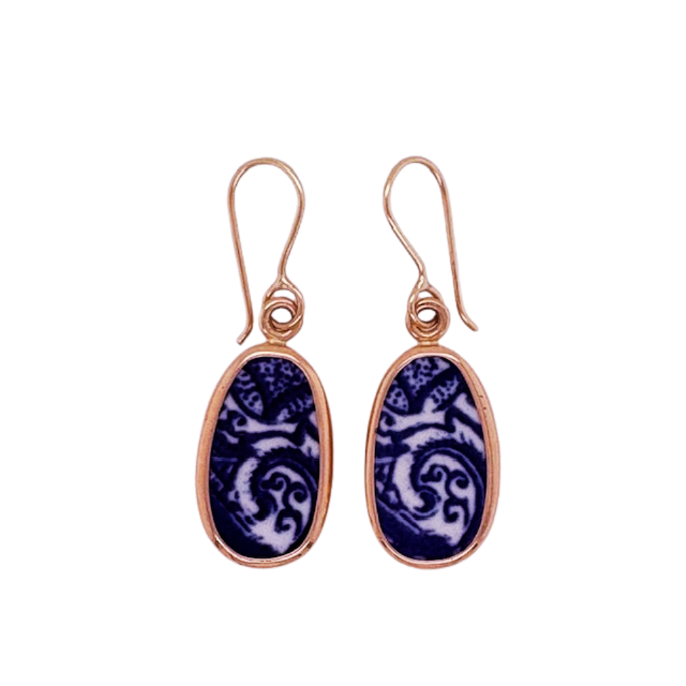 14k yellow gold blue chaney earrings.