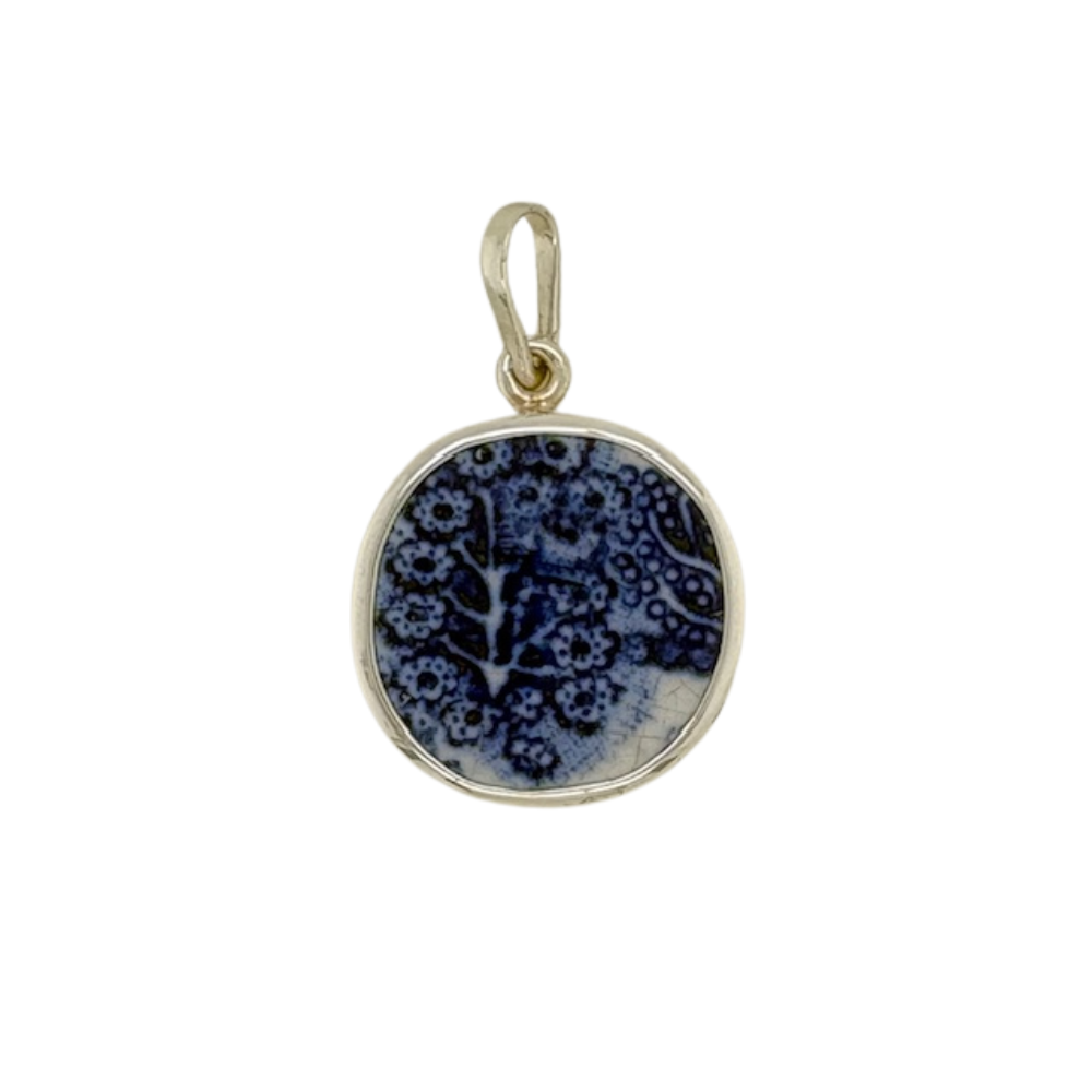 Sterling silver blue Chaney pendant.