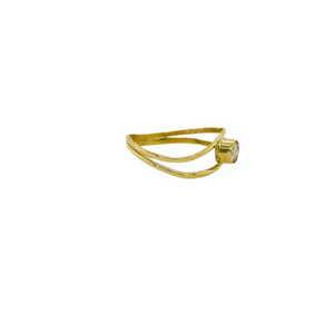 14K yellow gold .18ct Diamond Ring.