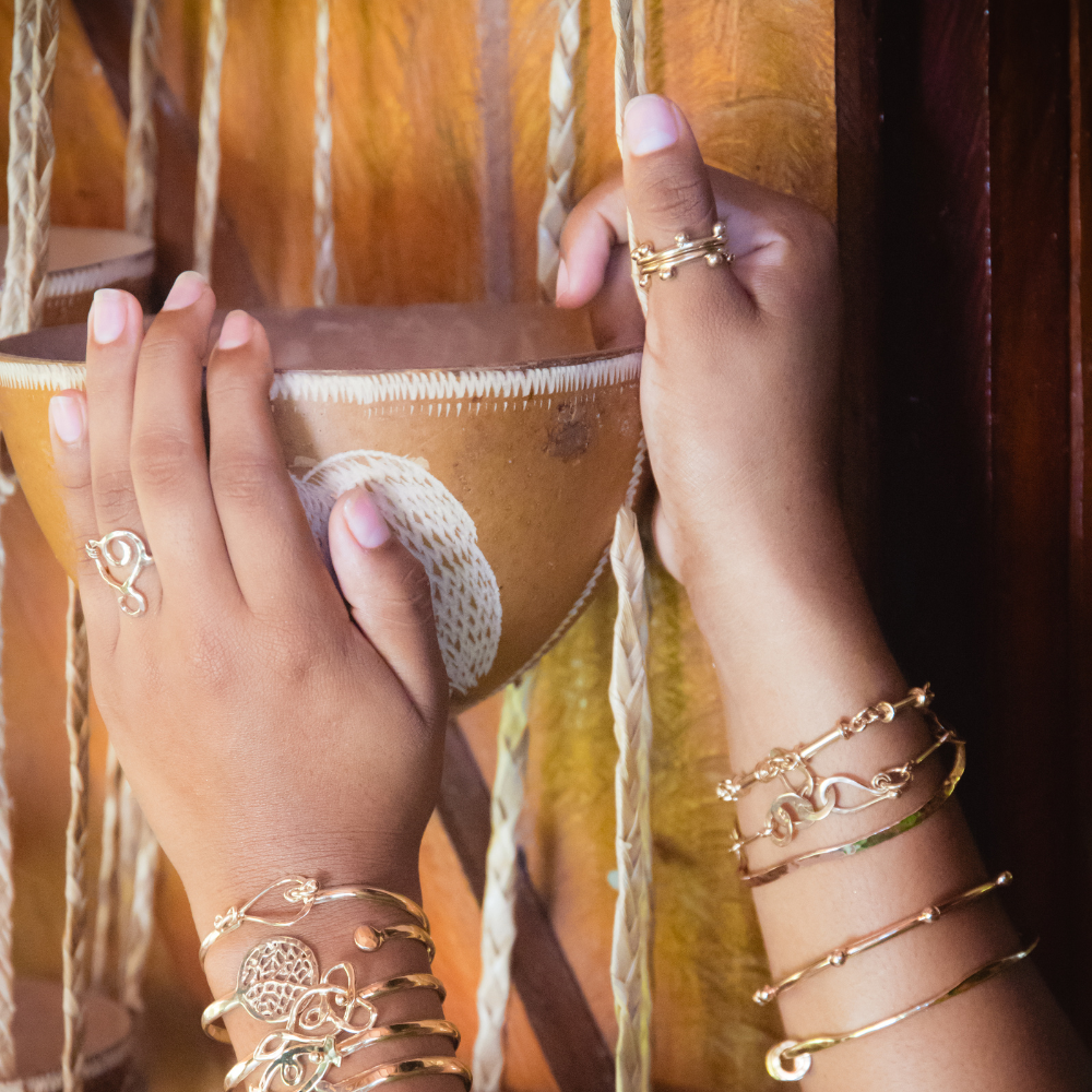 14K Yellow Gold Dreamcatcher Bangle.