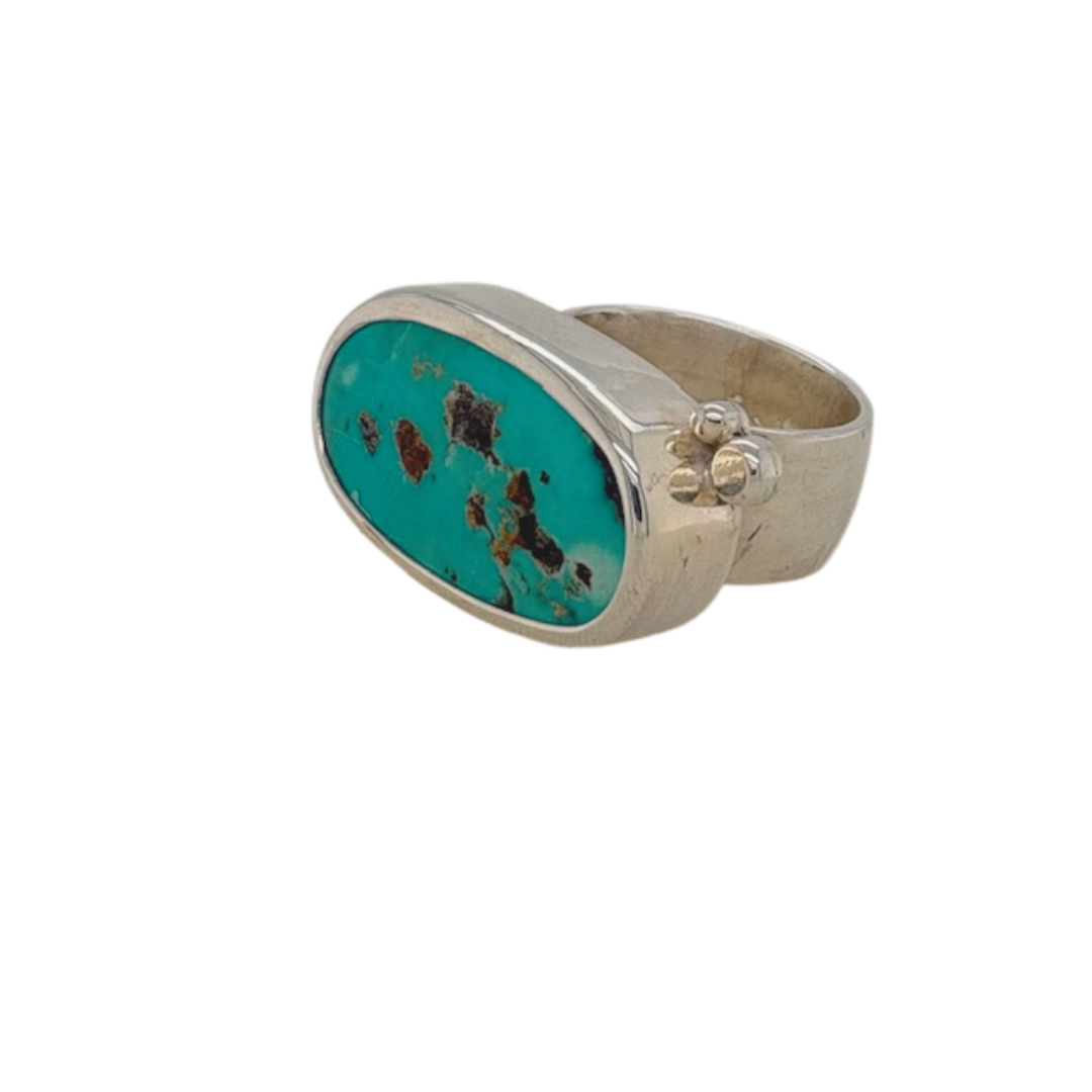 Persian Turquoise ring set in sterling silver.