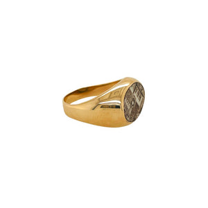 14K yellow gold brown Chaney ring.