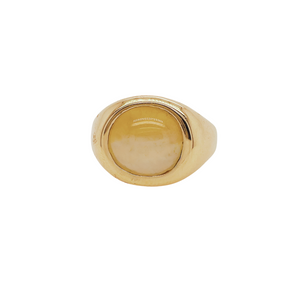 14k yellow gold agate ring.