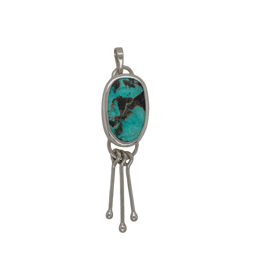 Persian Turquoise pendant set in sterling silver.