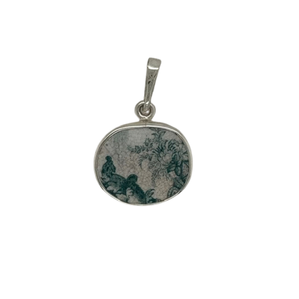 Sterling silver green Chaney Pendant.