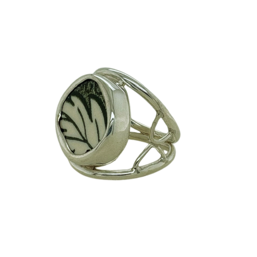 Sterling silver green Chaney ring