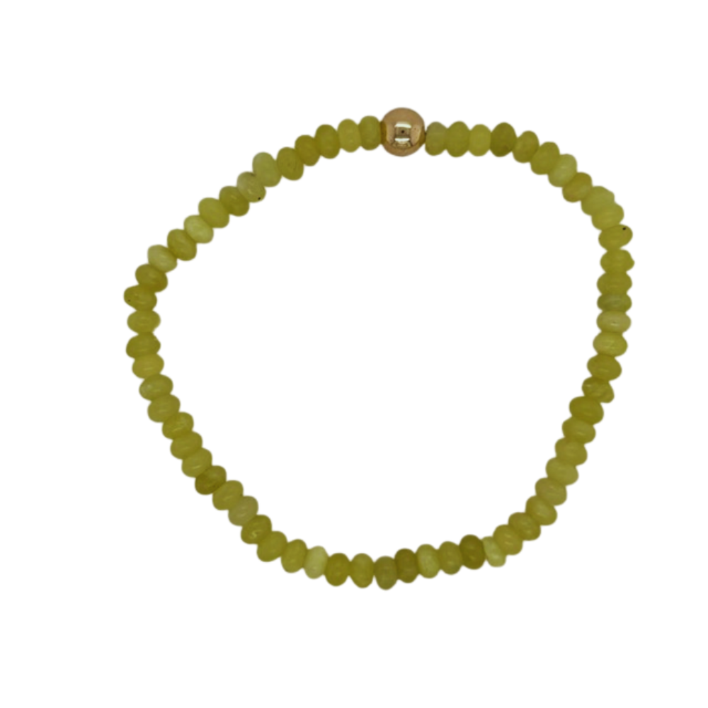 Jade hand beaded with a gold fill bead.