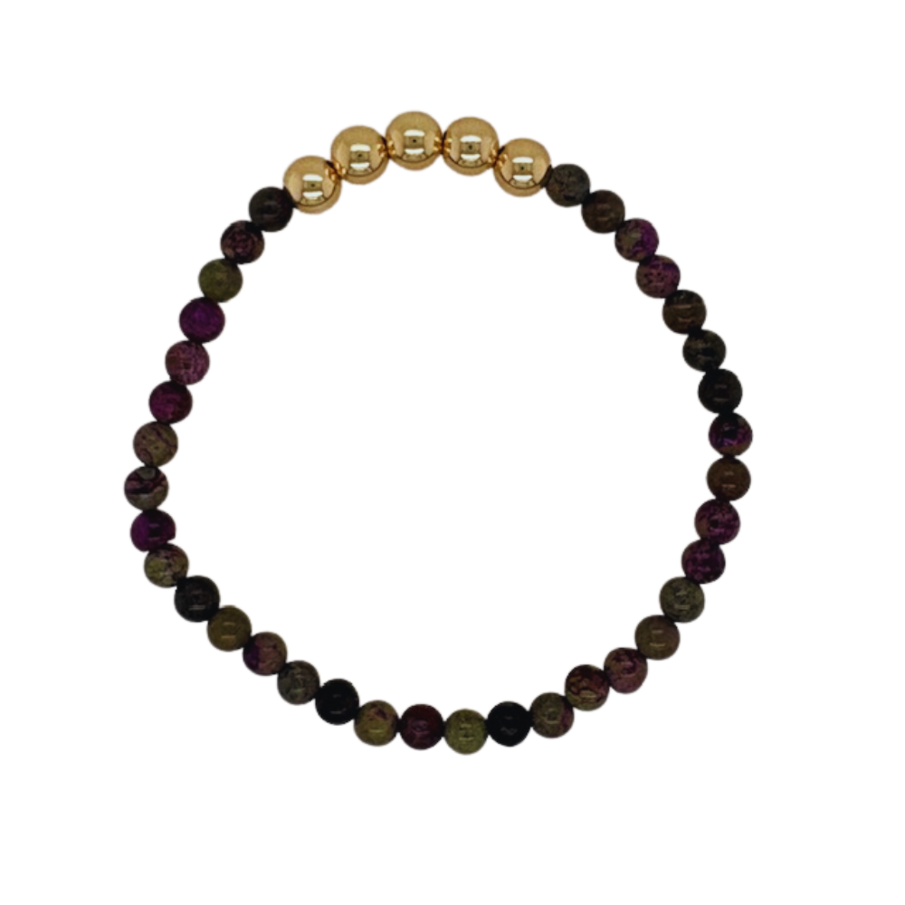 Kunzite hand beaded bracelet with a (5) gold fill beads.&amp;nbsp;