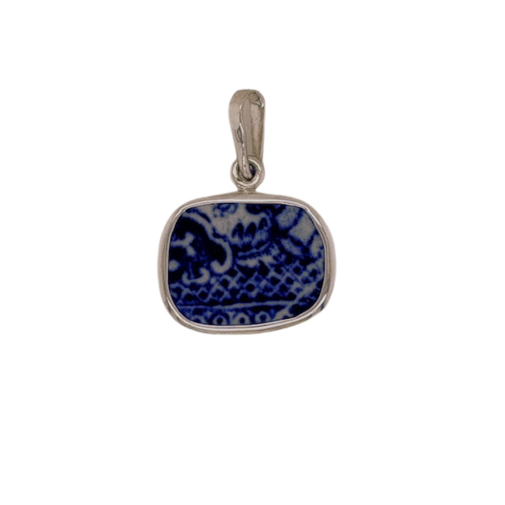 Sterling silver double-sided blue Chaney Pendant