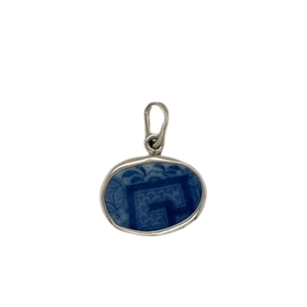 Sterling silver blue Chaney pendant.