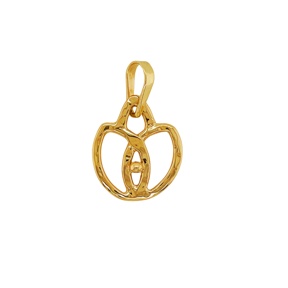 14K yellow gold lotus pendant